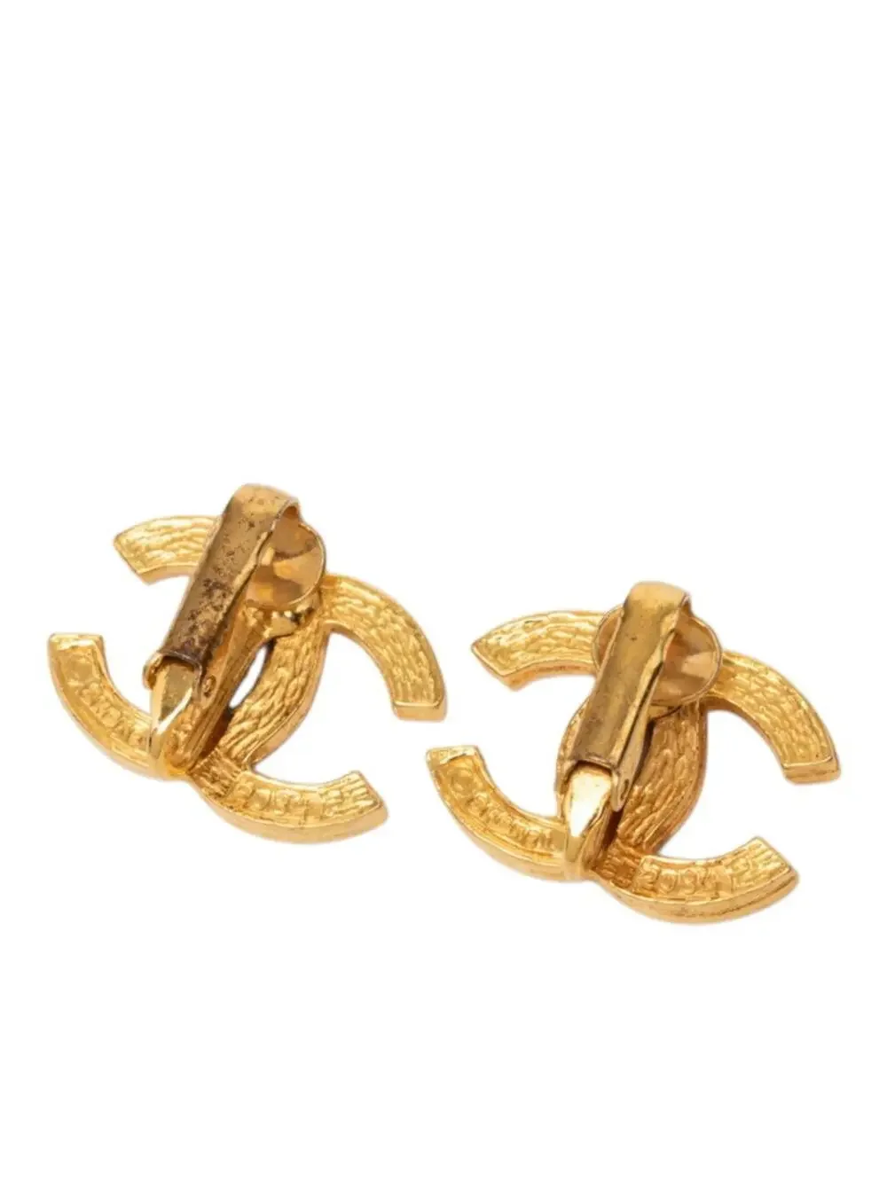 Chanel Cc Logo Clip-On Earrings Gold- #327488C65B